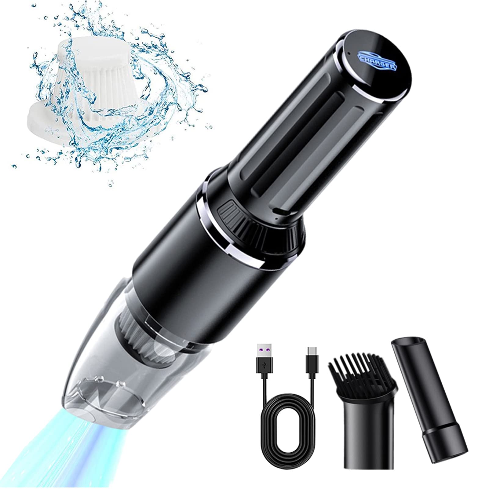 ZORBES Car Vacuum Cleaner Wireless USB Portable Vacuum Cleaner for Car, Vaccum Cleaner Handheld Vacuum Cleaner with 2 Nozzles, Strong Suction 9000PA Rechargeable Cordless Vacuum Cleaner for Car ZORBES Car Vacuum Cleaner Wireless USB Portable Vacuum Cleaner for Car, Vaccum Cleaner Handheld Vacuum Cleaner with 2 Nozzles, Strong Suction 9000PA Rechargeable Cordless Vacuum Cleaner for Car